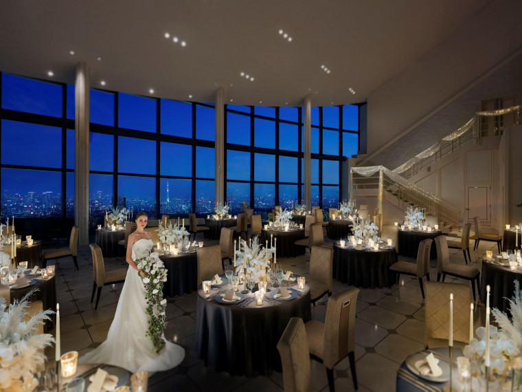 東京のシンボリックを一望できる会場での撮影を楽しんで