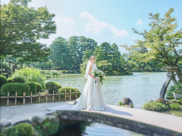 《兼六園での前撮りも魅力》和装やドレスでも撮影可能