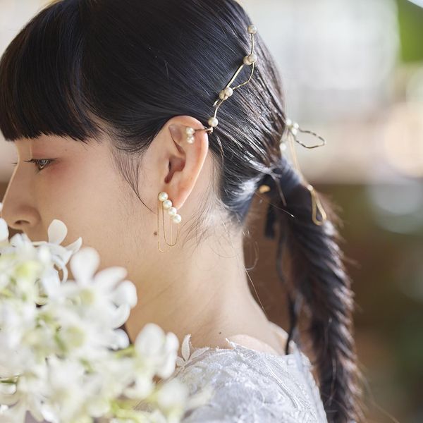 挙式から披露宴の間でのヘアチェンジも可能◎雰囲気を変化させてプチお色直しに。|オン ア ターブルの写真(57620549)