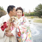 靭公園にて愛犬との前撮りの一枚♪The33から出て前撮りも可能です