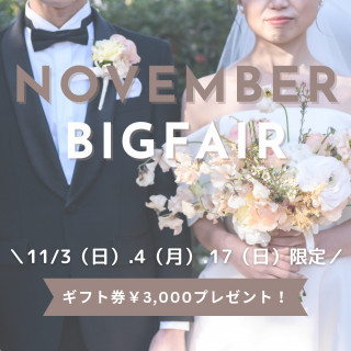 ★11月BIG★無料試食付！1件目来館で衣装15万円OFF＊