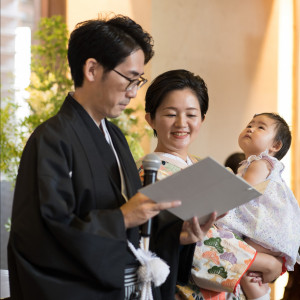 お子様とのご結婚式も可能です。ご家族ならではの人前式はいかがでしょうか？|二葉楼の写真(43626367)