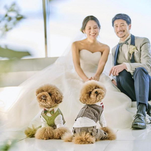 挙式会場で大好きな愛犬と過ごせる◎