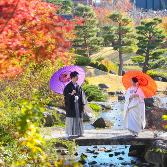 紅葉の時期は素晴らしい景観になる日本庭園