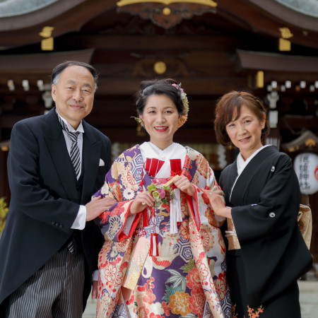 一番見せたい人（ご両親）と花嫁姿で撮影できる