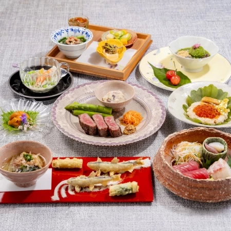 気象食材をふんだんに使った本格和食コース。身近なはずが初めて？そんな体験をしていただけます。