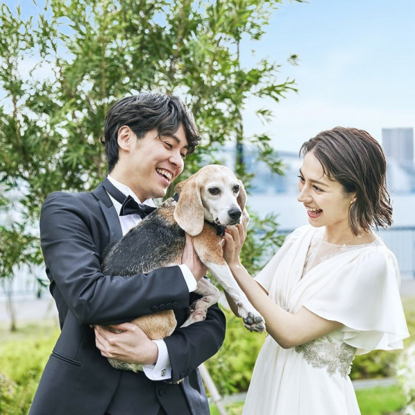 ペットと共に結婚式を挙げられる