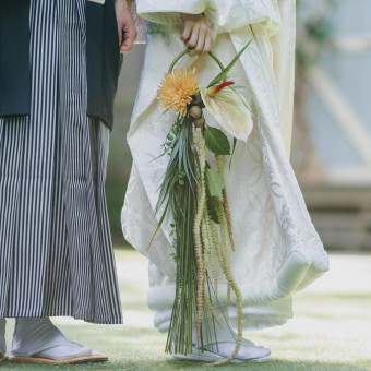 ブーケもオリジナルで作成可能◎スタイリッシュなブーケは和装をより素敵に引き立ててくれます♪