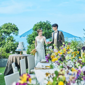 海、光、風を感じるリゾート空間でのケーキカット|アマンダンカルムの写真(56974095)