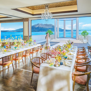 【桜島と海！鹿児島1位】大聖堂×10種のアントレ＆黒毛和牛コース試食！