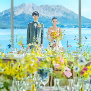 《桜島と海を満喫！鹿児島1位》大聖堂×豪華3万相当の黒毛和牛コース