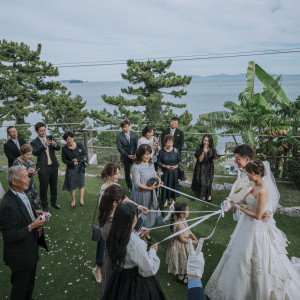 《先輩カップルフォト》ガーデンでの演出|三河湾リゾートリンクス迎賓館の写真(36858541)