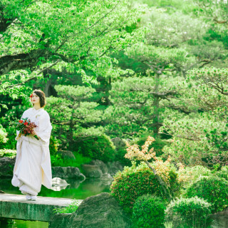 京の圧倒的な自然美を愉しめる庭園では、前撮りなどの記念撮影にもおすすめ