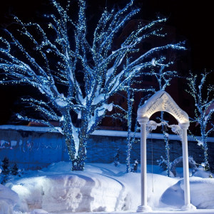 とにかく美しい札幌のウィンターシーズン。イルミネーションが輝く夜は更に幻想的に。挙式後にウェディングベルを鳴らすと同時にイルミネーションを点ける点灯式も出来ます。|GLLARE MARUYAMA（グラーレ マルヤマ）の写真(2815916)