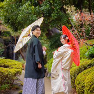 春は桜、夏は緑、秋は紅葉、そして冬は雪景色が美しい日本庭園|チャペル テンケイ アンドマリー（品川プリンスホテル内）の写真(42029421)