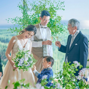 家族の小さな結婚式も、完全個室のプライベート空間で