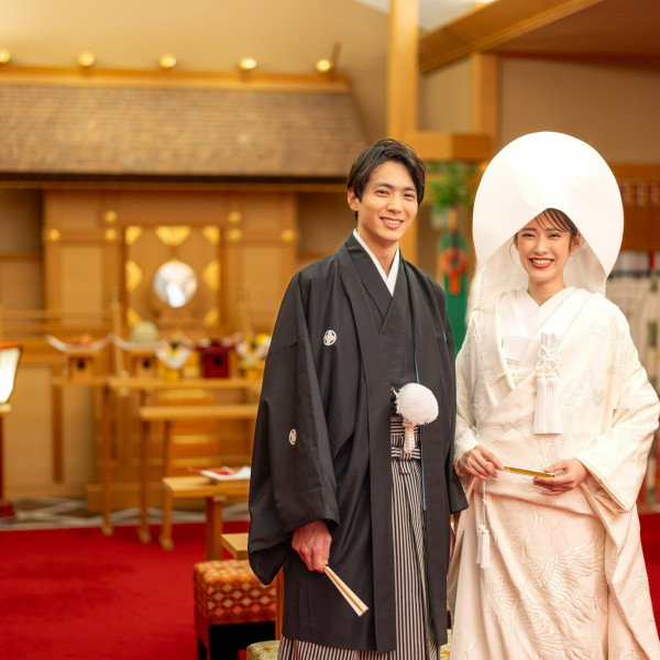 和婚も人気◎神前式場「常磐殿」で伝統と格式あふれる厳かなひとときを。もちろんチャペルもご用意♪
