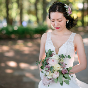 クラシカルなコーディネートも柔らかでやさしい自然の中で美しい|葛西臨海公園ウエディング Denim-デニム-の写真(23572161)