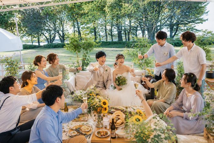 パーティー会場は全天候対応。併設された室内でのパーティーもOK!