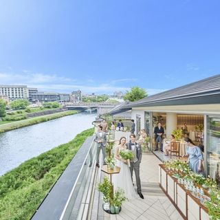 QUO1万×ペアディナー券【京フレンチ試食】鴨川ロケーション体感