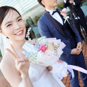 ブーケプルズセレモニー前の最高の笑顔♪|アートホテル鹿児島の写真(50497092)