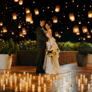 ナイトウェディングで幻想的な雰囲気も楽しめる|アートホテル鹿児島の写真(55611239)