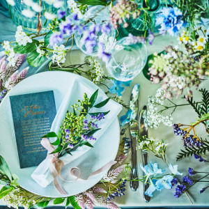 おふたりのこだわりをふんだんに詰め込んだテーブルコーディネート|Flairge Dalliance（フレアージュダリアンス）の写真(55325658)