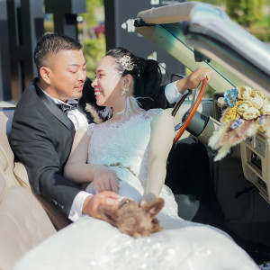 せっかくのドレス＆タキシード、愛車と一緒にたくさんの写真を残して♪|THE TRES TOKONAME（ザ・トレス 常滑）の写真(49509483)