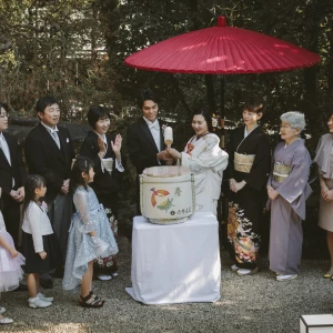 【庭園でのセレモニーも可能】200坪の日本庭園では神前式/人前式/茶婚式が可能です。|～明治二年創業～　丹徳庭園ウエディングの写真(48767968)