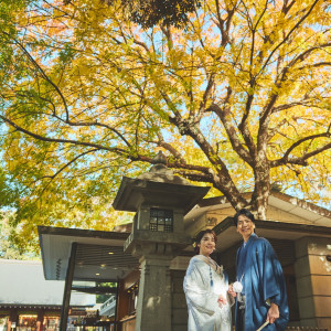 鮮やかな美しい紅葉と
秋空が広がりここで行われる挙式はまた、格別|乃木神社・乃木會館の写真(35858092)