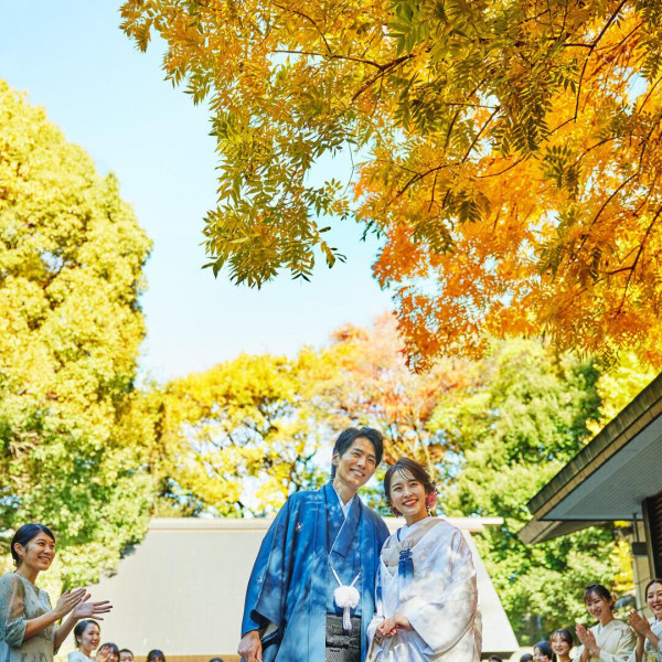 和装とも相性の良い乃木神社の紅葉は人気のフォトスポットに