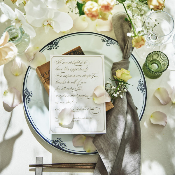 長い間滞在するゲストテーブルはこだわりのコーディネートでお迎え