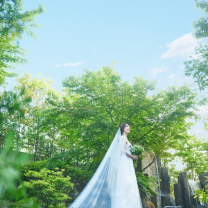 風情ある庭園を眺める花嫁姿が美しい|葵庭園の写真(55412296)