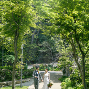 大自然が創り出す樹々のアーチの先に木漏れ日ガーデン|ROKKOSAN　SILNCE　RESORT（六甲山サイレンスリゾート）の写真(24853791)