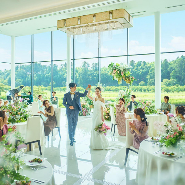 偕楽園公園を望む会場