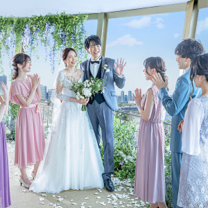 【展望フロア】横浜の空×海×緑を見渡す|MARINE TOWER WEDDING（マリンタワー ウエディング）の写真(33605664)