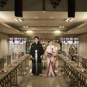 ホテル館内にある神殿は最大40名様まで参列可能。ご親族だけでなく、ご友人の参列できると好評。|長良川清流ホテルの写真(24753934)