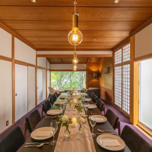 【洋個室】は婚礼当日の待合室してご用意。ご両家顔合わせの食事会としても利用可。|イノベーティブ・フレンチ ワタハン by Furuyu Onsen ONCRIの写真(55991131)