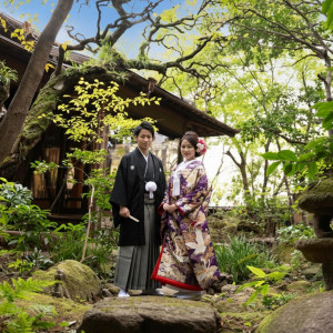 四季折々の表情を見せる庭園は、前撮りやゲストとの記念撮影の背景としても。|イノベーティブ・フレンチ ワタハン by Furuyu Onsen ONCRIの写真(55991620)