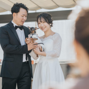 【屋上テラス】ワンちゃんも一緒にセレモニーに参加|GRIGLIA Pagina（グリリアパージナ）の写真(56676427)