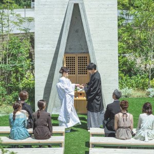 出雲大社の御神像が祀られている縁結び神社での和装ウェディング