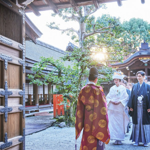 挙式が終わり祭主よりご挨拶|上賀茂神社の写真(33376308)