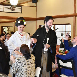 【先輩カップル披露宴シーン】|茶寮一松（登録有形文化財）の写真(34010678)