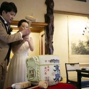 【先輩カップル披露宴シーン】|茶寮一松（登録有形文化財）の写真(34010684)