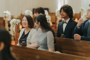 挙式10分前に親族紹介|白水台聖アンナ教会の写真(37037276)