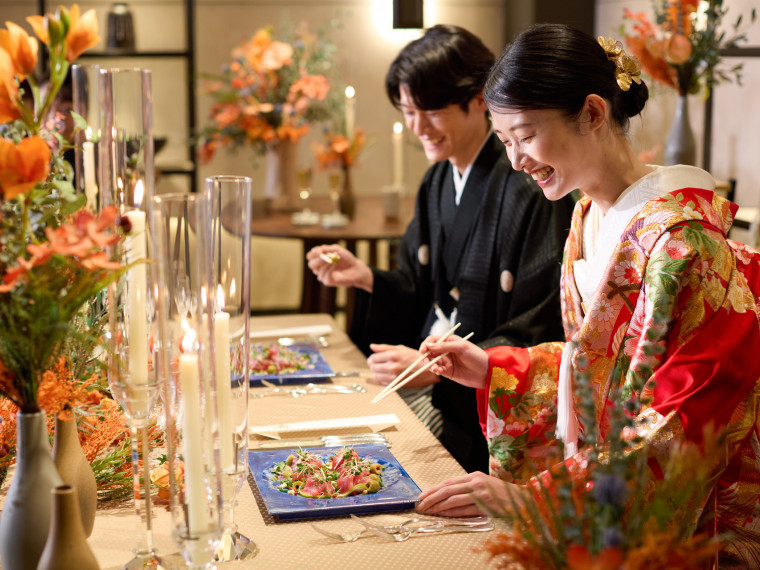 華やかな料理でおもてなしを