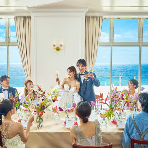 全室オーシャンビューのパーティー会場|ラソール シー リゾート シエール教会　チュチュリゾートウエディングの写真(48327832)
