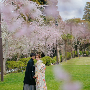 ◆garden◆四季折々の景色を楽しんで。鮮やかな桜と一緒に前撮りやフォトウエディングもOK|ホテル日航成田の写真(53561631)