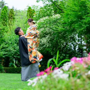 ◆garden◆新緑のシーズンのフォトはグリーンが鮮やか★華やかな和装フォトも◎|ホテル日航成田の写真(53561634)