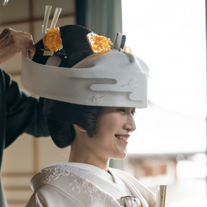 本格的に角隠しを付けて|善光寺 大勧進の写真(48210447)